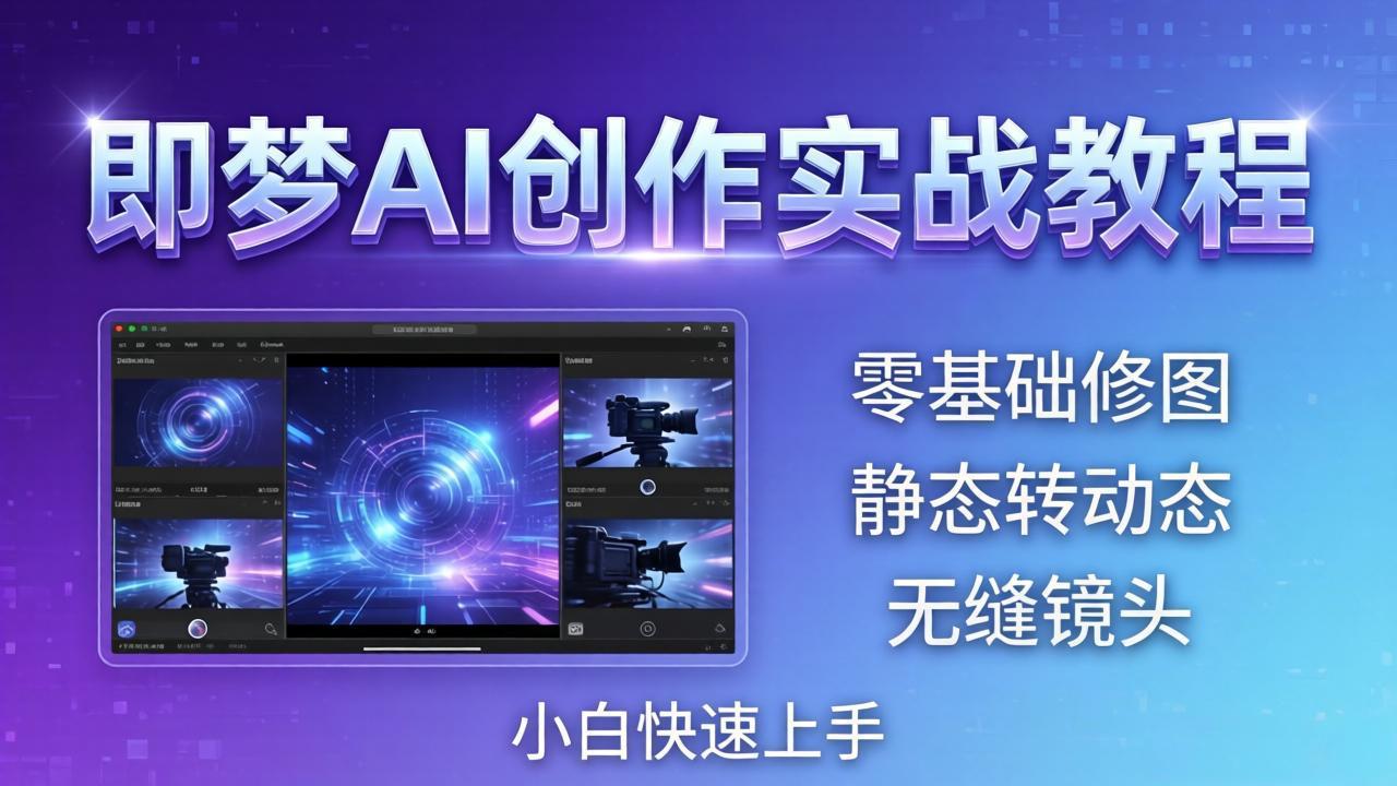 即梦AI创作实战教程，从零基础修图到AI导演，实战教学静态转动态+无缝镜头，小白快速上手-伏羲SAAS