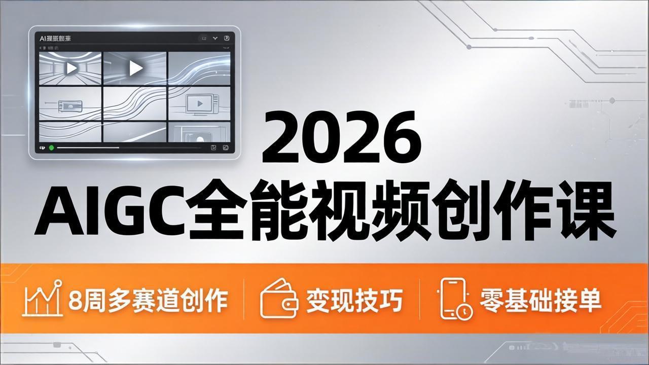 2026AIGC全能视频创作课，8周吃透多赛道创作+变现，零基础也能高效出片接单-伏羲SAAS