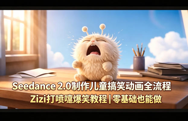 Seedance 2.0制作儿童搞笑动画全流程Zizi打喷嚏爆笑教程｜零基础也能做-伏羲SAAS
