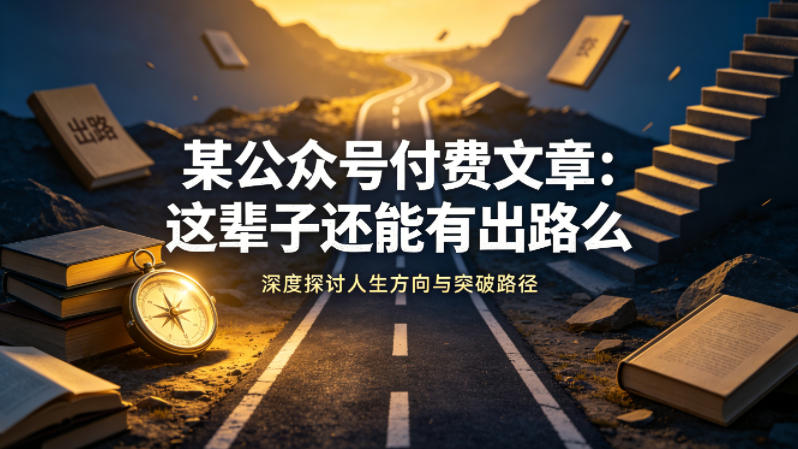 某公众号付费文章：这辈子还能有出路么-伏羲SAAS