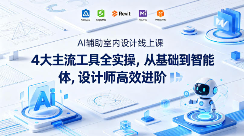 AI辅助室内设计线上课｜4大主流工具全实操，从基础到智能体，设计师高效进阶-伏羲SAAS
