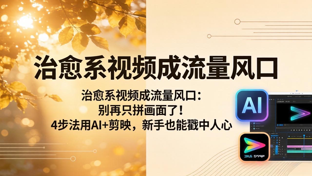 治愈系视频成流量风口：别再只拼画面了！4步法用AI+剪映，新手也能戳中人心-伏羲SAAS