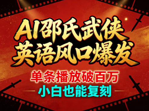 AI邵氏武侠英语风口爆发，单条播放破百万，小白也能复刻-伏羲SAAS
