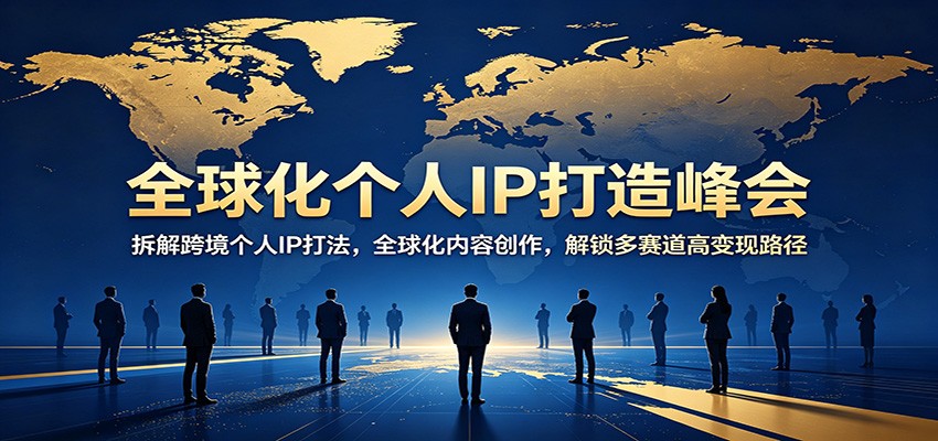 全球化个人IP打造峰会：拆解跨境个人IP打法，全球化内容创作，解锁多赛道高变现路径-伏羲SAAS