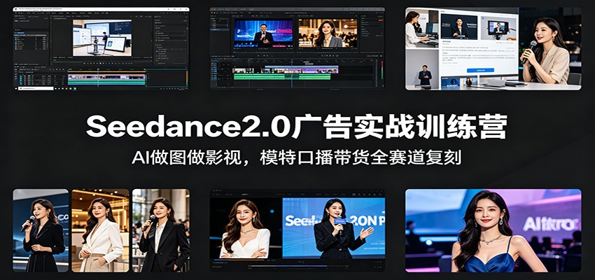 Seedance2.0广告实战训练营：AI做图做影视，模特口播带货全赛道复刻-伏羲SAAS
