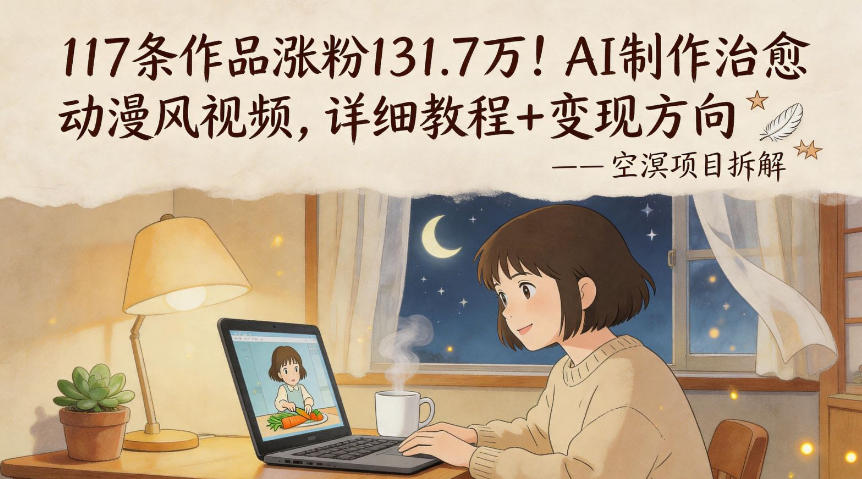 117条作品涨粉131.7W！AI制作治愈动漫风视频，详细教程+变现方向-伏羲SAAS