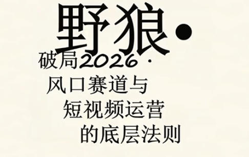 野狼团队·多平台实操运营课，覆盖AI口播、服装、好物、漫剪等热门玩法(更新4月29日)-伏羲SAAS