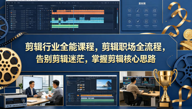 剪辑行业全能课程，剪辑职场全流程，告别剪辑迷茫，掌握剪辑核心思路-伏羲SAAS