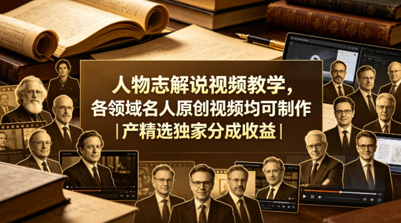 人物志解说视频教学，各领域名人原创视频均可制作丨精选独家分成收益(更新0430)-伏羲SAAS