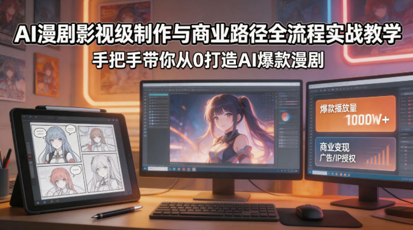 AI漫剧影视级制作与商业路径全流程实战教学，手带你从0打造AI爆款漫剧-伏羲SAAS
