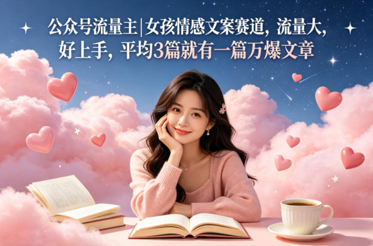 公众号流量主女孩情感文案赛道，流量大，好上手，平均3篇就有一篇万爆文章-伏羲SAAS