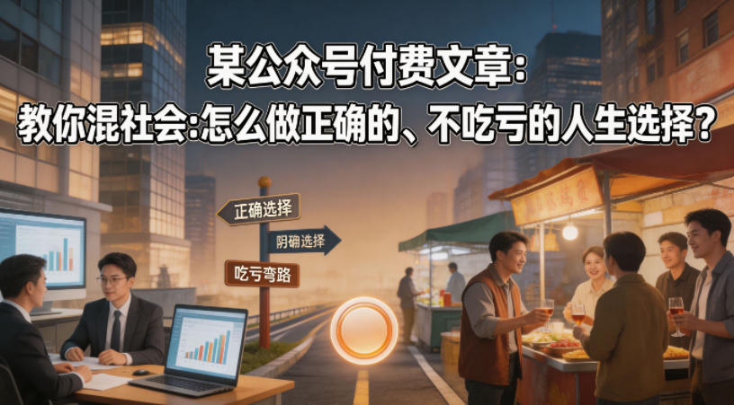 某公众号付费文章：教你混社会：怎么做正确的、不吃亏的人生选择？-伏羲SAAS