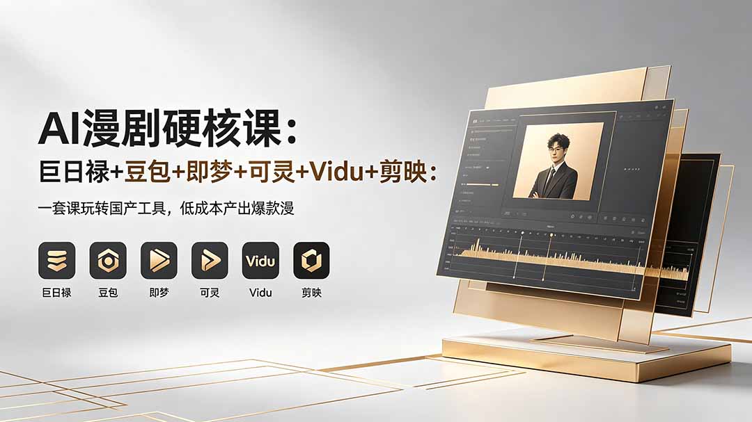 AI漫剧硬核课：巨日禄+豆包+即梦+可灵+Vidu+剪映：一套课玩转国产工具，低成本产出爆款漫剧-伏羲SAAS