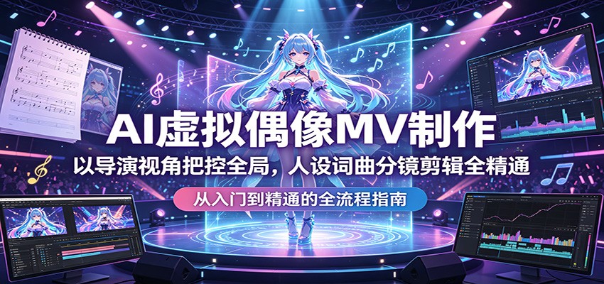 AI虚拟偶像MV制作：以导演视角把控全局，人设词曲分镜剪辑全精通-伏羲SAAS