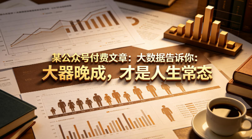 某公众号付费文章：大数据告诉你：大器晚成，才是人生常态-伏羲SAAS