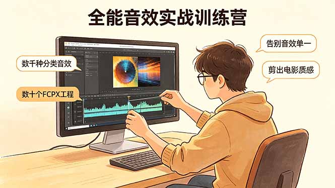 全能音效实战训练营：数千种分类音效+数十个FCPX工程，告别音效单一，剪出电影质感-伏羲SAAS