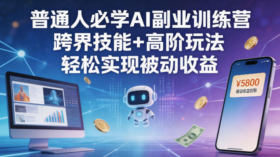 普通人必学AI副业训练营跨界技能+高阶玩法轻松实现被动收益-伏羲SAAS
