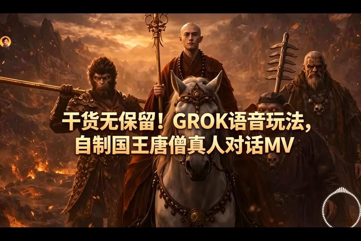 干货无保留！GROK语音玩法，自制国王唐僧真人对话MV-伏羲SAAS