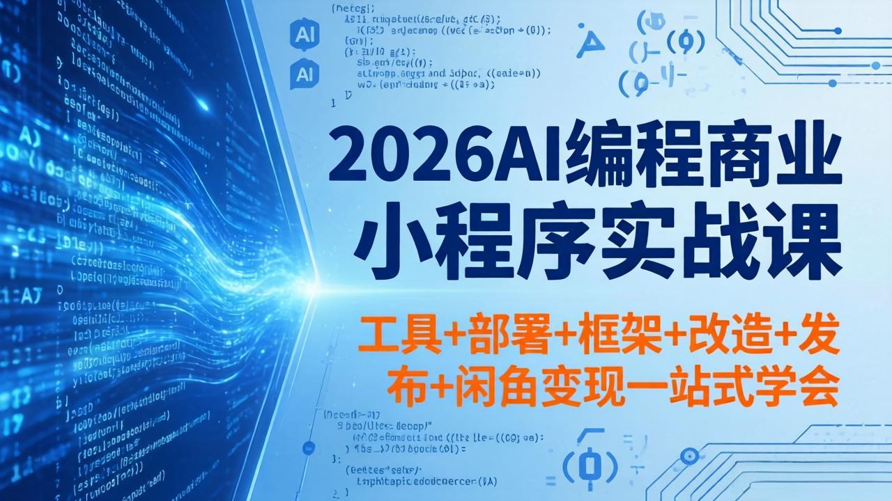 2026AI编程商业小程序实战课，工具+部署+框架+改造+发布+闲鱼变现一站式学会-伏羲SAAS