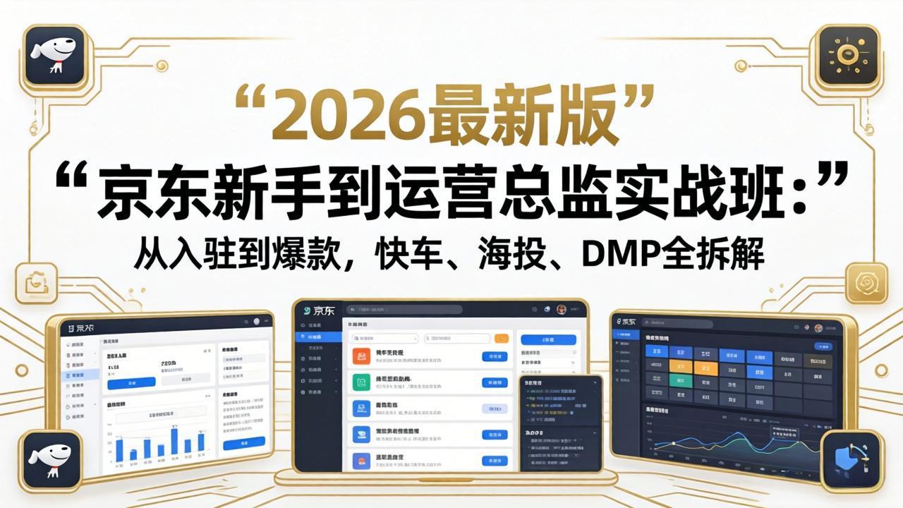京东新手到运营总监实战班：从入驻到爆款，快车、海投、DMP全拆解，2026最新版-伏羲SAAS