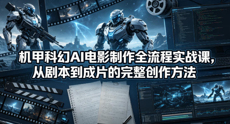 机甲科幻AI电影制作全流程实战课，从剧本到成片的完整创作方法-伏羲SAAS