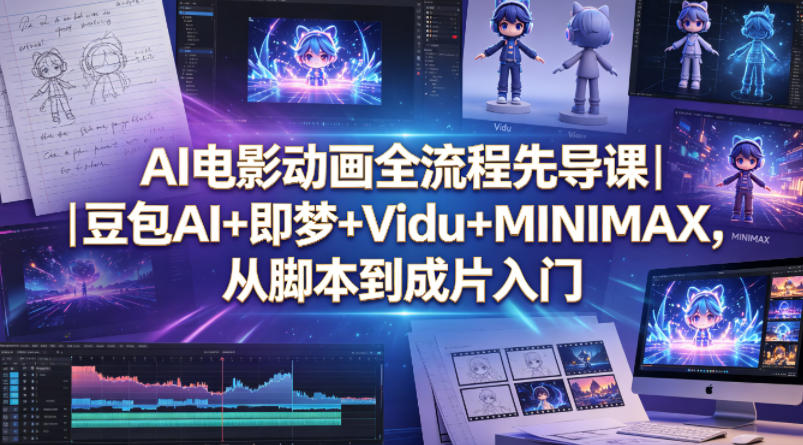 AI电影动画全流程先导课｜豆包AI+即梦+Vidu+MINIMAX，从脚本到成片入门-伏羲SAAS