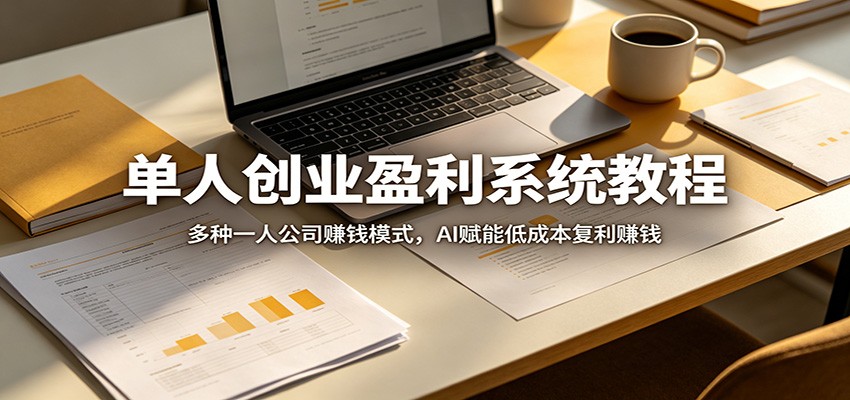 单人创业盈利系统教程：多种一人公司赚钱模式，AI赋能低成本复利赚钱-伏羲SAAS