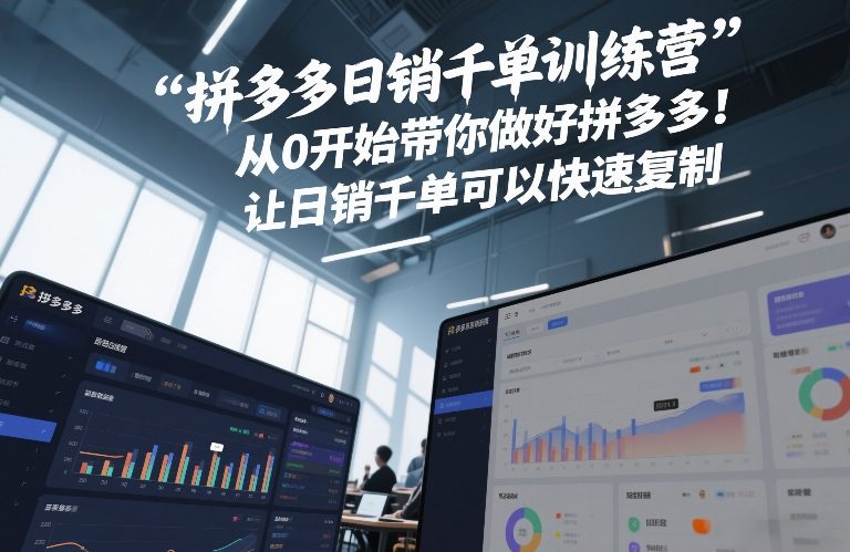 拼多多日销千单训练营，从0开始带你做好拼多多，让日销千单可以快速复制(更新26年4月)-伏羲SAAS