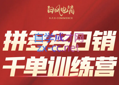 白凤电商·拼多多日销千单训练营(更新4月)-伏羲SAAS