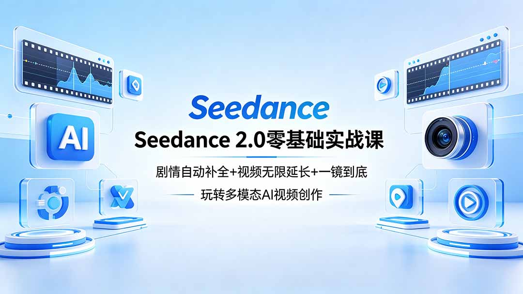 Seedance 2.0零基础实战课：剧情自动补全+视频无限延长+一镜到底：玩转多模态AI视频创作-伏羲SAAS