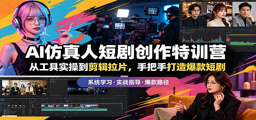 AI仿真人短剧创作特训营：从工具实操到剪辑拉片，手把手打造爆款短剧-伏羲SAAS