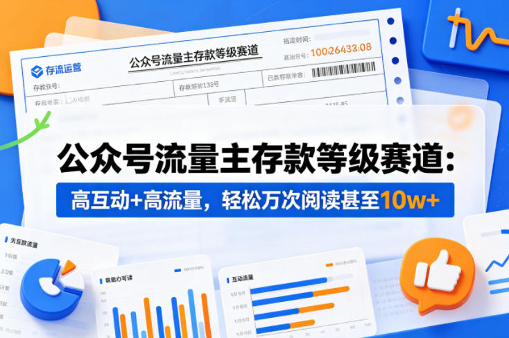 公众号流量主之存款等级赛道，高互动+高流量，轻松达到万次阅读，甚至10w+-伏羲SAAS