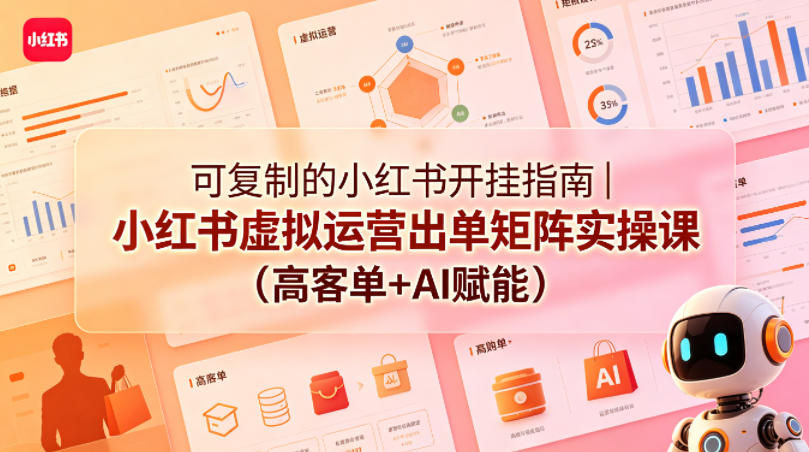 可复制的小红书开挂指南｜小红书虚拟运营出单矩阵实操课(高客单+AI赋能)-伏羲SAAS
