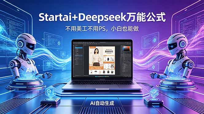 AI自动做电商详情页：Startai+Deepseek万能公式，不用美工不用PS，小白也能做-伏羲SAAS