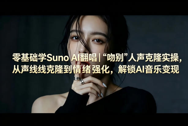 零基础学Suno AI翻唱｜《吻别》人声克隆实操，从声线克隆到情绪强化，解锁AI音乐变现-伏羲SAAS