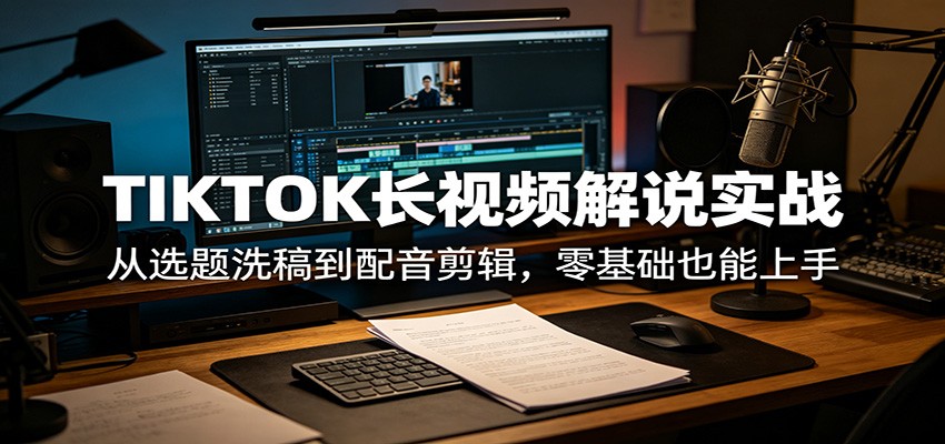 TIKTOK长视频解说实战：从选题洗稿到配音剪辑，零基础也能上手-伏羲SAAS