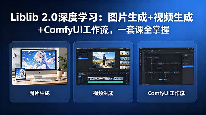 Liblib 2.0深度学习：图片生成+视频生成+ComfyUI工作流，一套课全掌握-伏羲SAAS