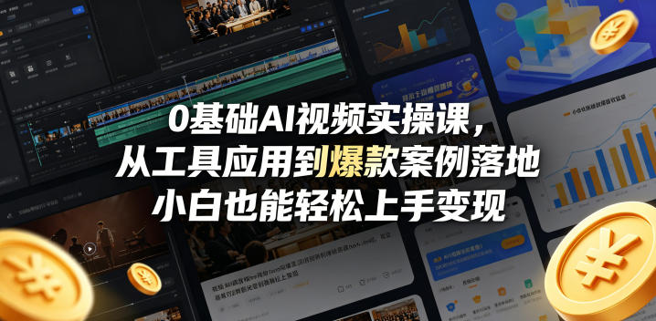 0基础AI视频实操课，从工具应用到爆款案例落地，小白也能轻松上手变现-伏羲SAAS