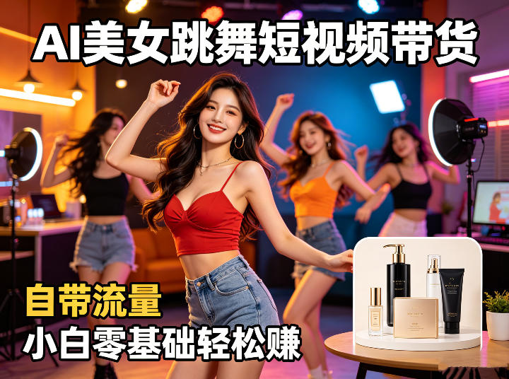 AI美女跳舞短视频带货：自带流量，小白零基础轻松賺，详细拆解-伏羲SAAS