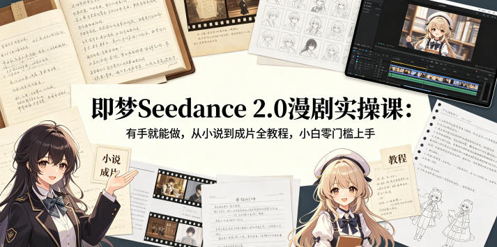 即梦Seedance 2.0漫剧实操课：有手就能做，从小说到成片全教程，小白零门槛上手-伏羲SAAS