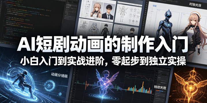 AI短剧动画的制作入门，小白入门到实战进阶，零起步到独立实操-伏羲SAAS