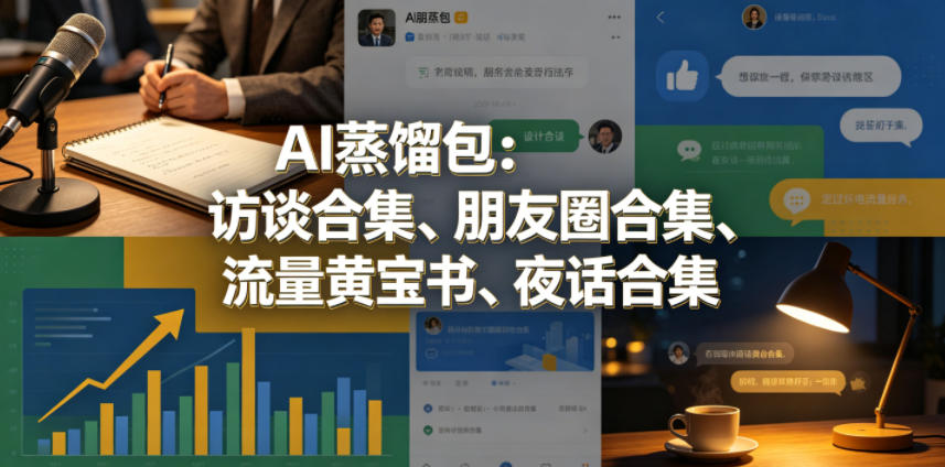AI蒸馏包：访谈合集、朋友圈合集、流量黄宝书、夜话合集【文档】-伏羲SAAS