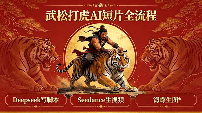 武松打虎AI短片全流程：Deepseek写脚本+Seedance生视频+海螺生图-伏羲SAAS