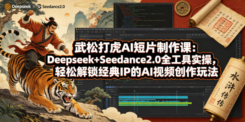 武松打虎AI短片制作课：Deepseek+Seedance2.0全工具实操，轻松解锁经典IP的AI视频创作玩法-伏羲SAAS