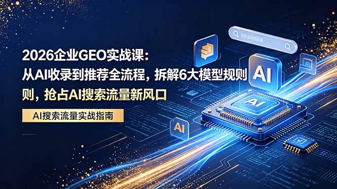2026 企业GEO实战课：从AI收录到推荐全流程，拆解6大模型规则，抢占 AI 搜索流量新风口-伏羲SAAS
