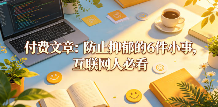 付费文章：防止抑郁的6件小事，互联网人必看！-伏羲SAAS