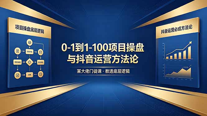 0-1到1-100怎么建？某大佬门徒课教透项目操盘底层逻辑+抖音运营必成方法论-伏羲SAAS