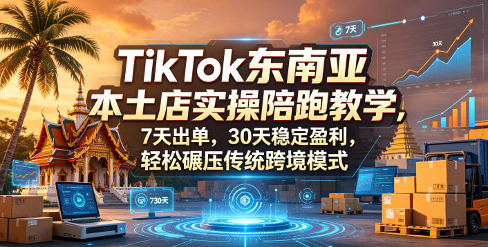 TikTok东南亚本土店实操陪跑教学，7天出单，30天稳定盈利，轻松碾压传统跨境模式-伏羲SAAS