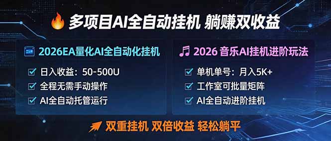 多项目AI自动挂机玩法：双重挂机，双倍收益，轻松躺平-伏羲SAAS