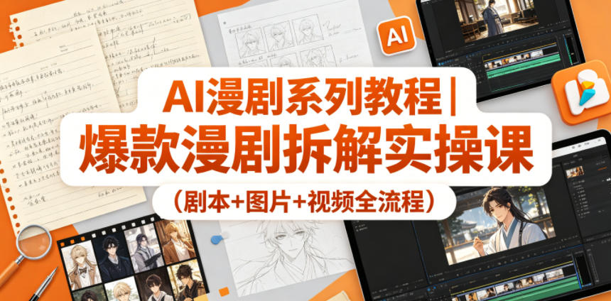 AI漫剧系列教程｜爆款漫剧拆解实操课(剧本+图片+视频全流程)-伏羲SAAS